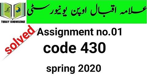 aiou solved Assignment spring 2020 | code 430 Assignment no.01