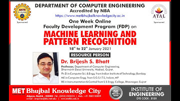 FDP on Machine Learning & Pattern Recognition (DAY-2, Session-1)