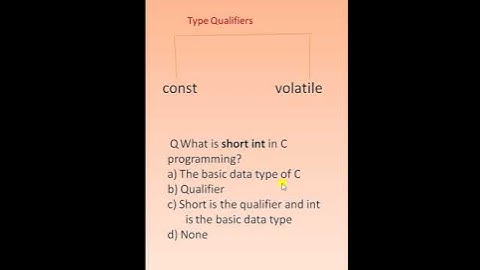 What are Types of Qualifiers In C Language|| CBSE