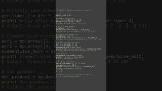 numpy array operations #python #showcase