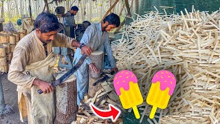 How Ice Cream Sticks Are Made In Factory | Popsicle Stick | Popsicles Mass Production Factory