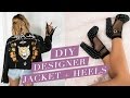 DIY Designer Gucci Patch Jacket & Studded Saint Lauren Heels | DIY | Nava Rose