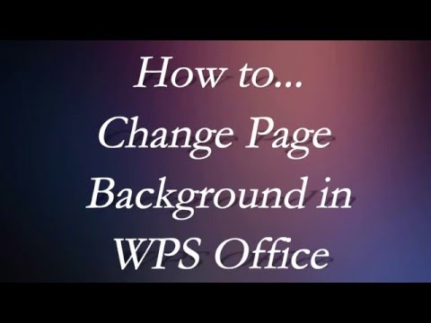 How to Change Page Background in WPS Office