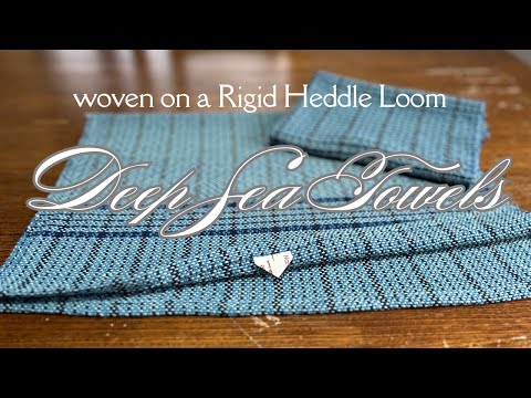 Deep sea Tea/Kitchen/Dish Towels, woven on a Rigid Heddle Loom