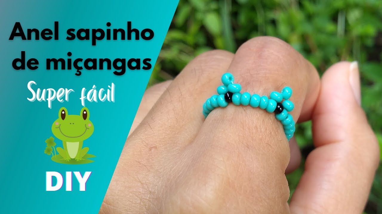 Como fazer anel sapinho de miçangas super fácil e rápido | DIY beaded ...