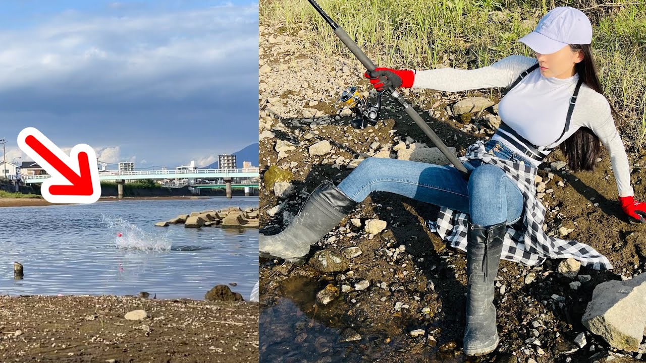 Поймал крупную рыбу! Я буду бросать вызов лучшему рекорду в Японии.