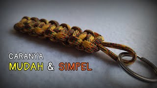 Cara membuat gantungan kunci rajut dari tali paracord - cobra knot