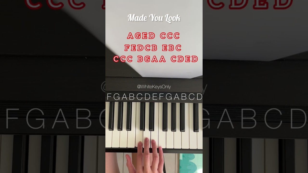 Made You Look - Easy Piano Tutorial 