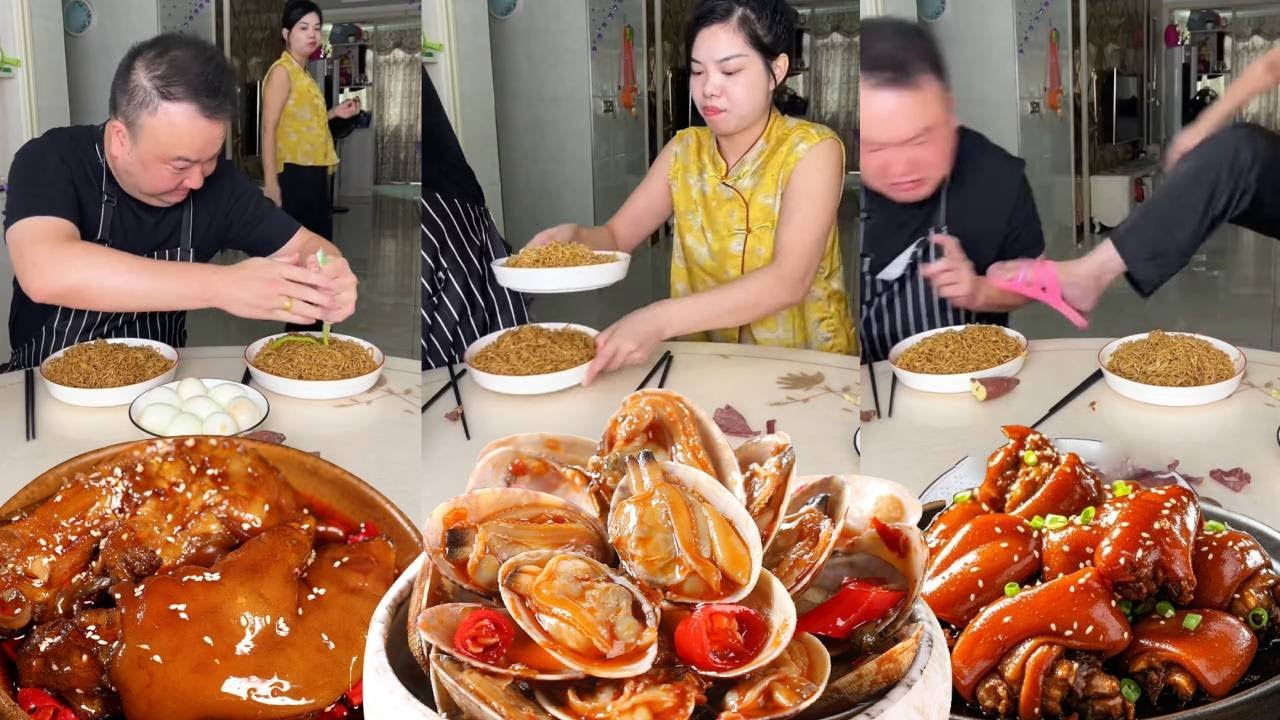 蠢老公在妻子面条里放芥末，幸好·妻子及时发现，把芥末给老公吃