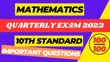 TN 10th MATHS | QUARTERLY EXAM 2023 | Important 2,5,8 Marks Questions📖