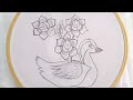 Very easy and beautiful hand embroidery duck design - 3d hand embroidery tutorial- easy stitches