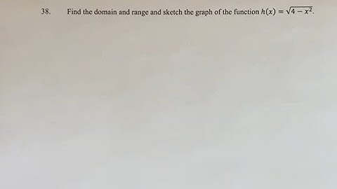38. Domain and range and sketch the graph of the function h(x)=√(4-x^2).