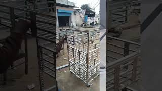 Geometric X Shape SS Table Design & SS Storage Racks | Classy & Functional