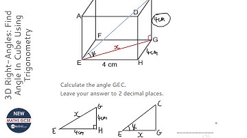 3D Right-Angles: Find Angle In Cube Using Trigonometry (Grade 9) - OnMaths GCSE Maths Revision