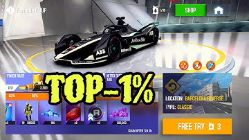 Asphalt 8, Formula E Cup Barcelona Reverse Top-1% VIP-10 