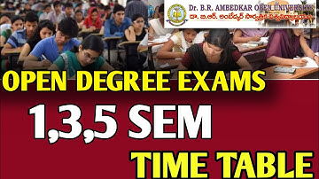 Open degree 1,3,5 sem exams 2024 time table|dr braou degree exams latest news