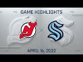 NHL Highlights | Devils vs. Kraken - Apr 16, 2022