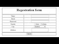 Registration form using HTML and PHP | BGNU Student |