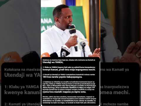 Rais Eng Hersi Atoa Msimamo Wa Yanga Kupitia Kamati Ya Utendaji Yanga