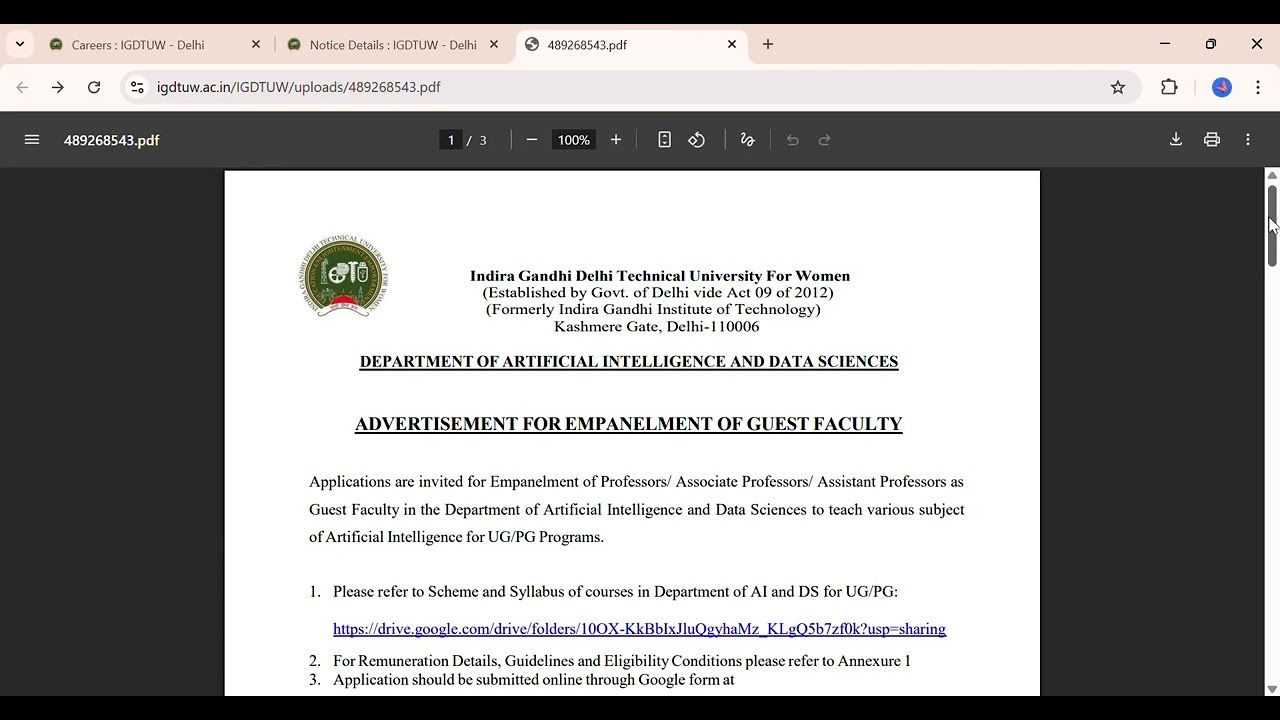 Assistant Professor Vacancy 2025//Assistant Professor Vacancy In One Of The University Of Delhi 2025