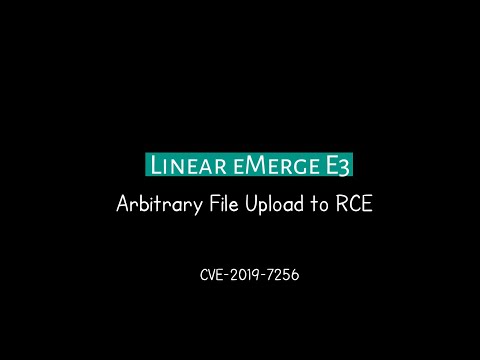 Linear eMerge E3 | Arbitrary File Upload to RCE