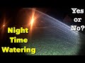 Watering Grass At Night