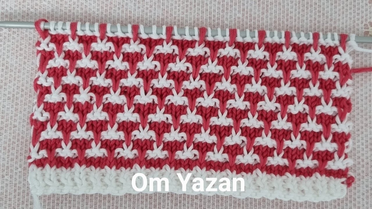 تريكو #Triku#طريقة عمل غرزة جاكار جميلة تصلح لعمل/ بلوفر  جاكيت/ شال/ قبعة/ بطانية  /