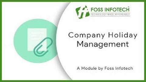 Odoo 13 Apps | Company Holiday Management | FOSS INFOTECH PRIVATE LIMITED
