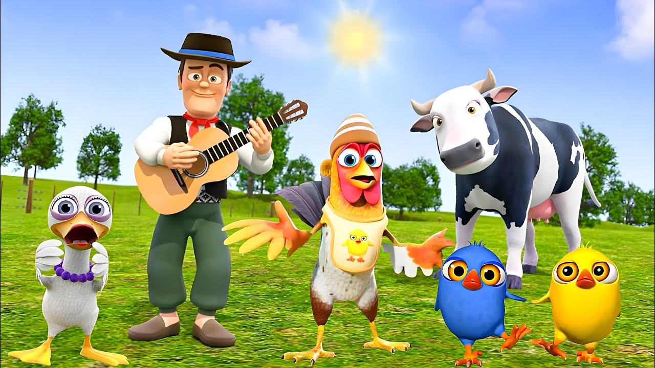 El pollito y el Tractor de la Granja Escapando del Toro y del Pollito la Granja de Zenón de la Vaca