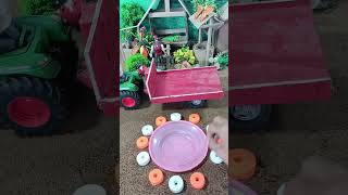Mini tractor video mini water pump science project, bathing animals.76 #tractor #cartooncreative.