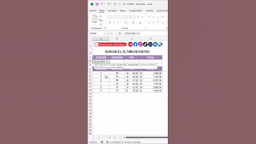 Cómo buscar el ultimo registro realizado en una hoja de Excel  #youtube  #youtubeshorts