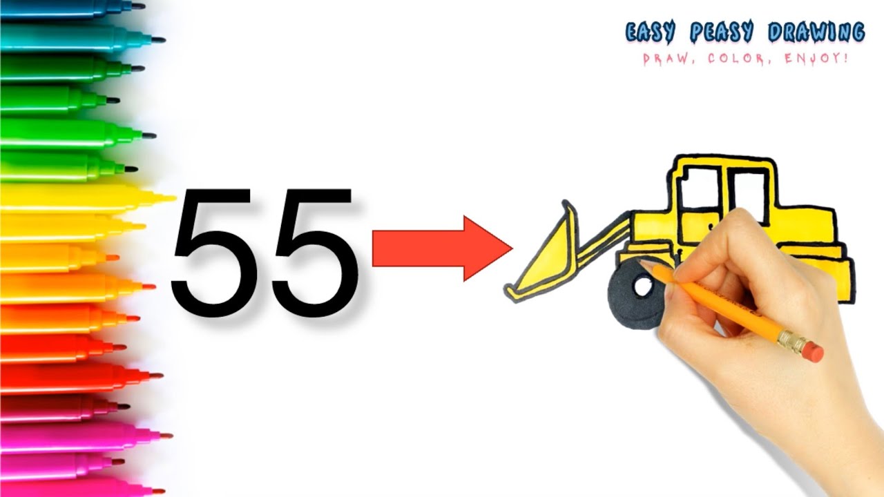 Learn to Draw a Bulldozer Bobcat Truck Construction Vehicle Using ...