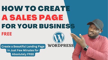 HOW TO CREATE A SALES PAGE WITH ELEMENTOR IN WORDPRESS FOR FREE