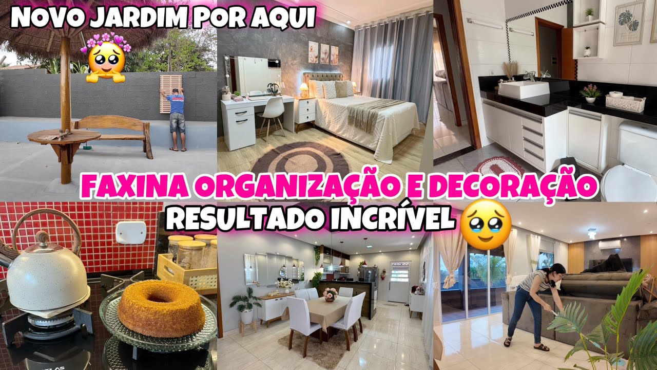 FAXINA E DECORAÇÃO NA CASA TODA / Novo JARDIM 😍 Cama Posta MARAVILHOSA / CANTINHO NOVO DO CAFÉ 🩷
