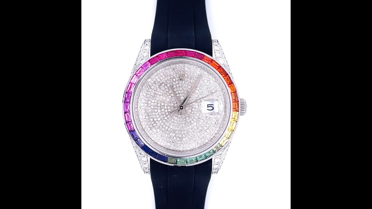Rolex Datejust 41 - Custom Diamond Covert Dial - Rainbow Bezel - Cagau