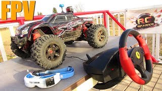 RC ADVENTURES - FPV TRAXXAS XMAXX & STEERiNG WHEEL RACE MOD for RC!