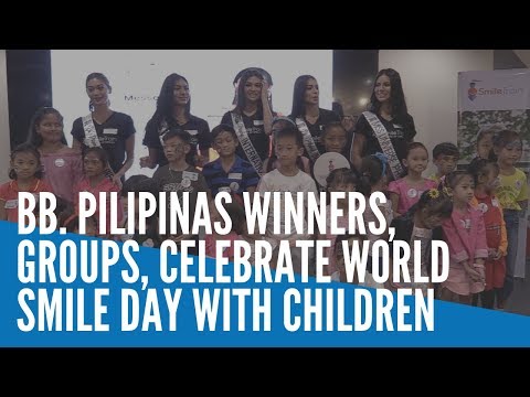 Binibining Pilipinas winners, groups, celebrate World Smile Day with children