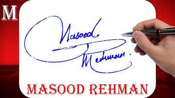 Masood Rehman Name Signature Style - M Signature Style - Signature Style of My Name Masood Rehman