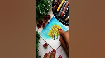 Autumn Tree Oil Pastels Drawing 😍🤩 Learn Easily How To Draw Tree