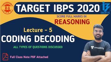 Target IBPS 2020 - Reasoning || Lecture 5 - Coding Decoding || Reasoning Adda || Gopal  Sir