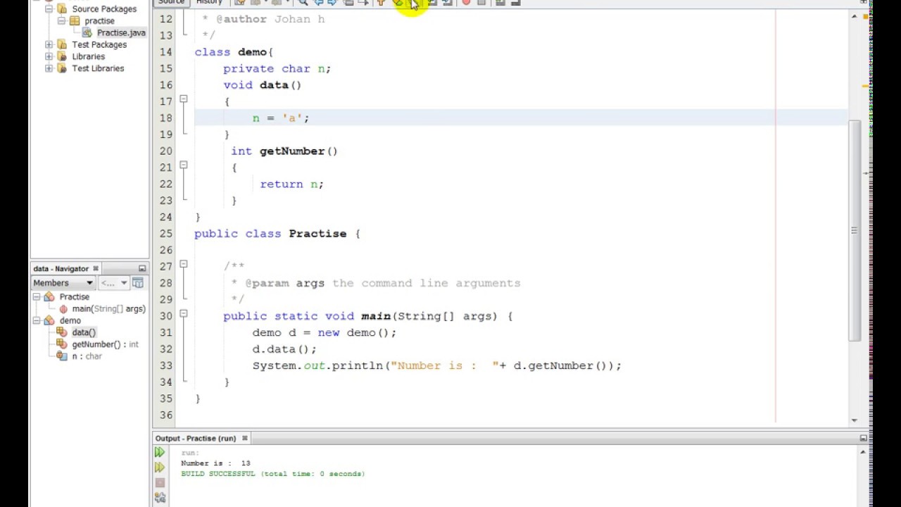 java for beginners 12 ||accesssing privat data member || part2 - YouTube