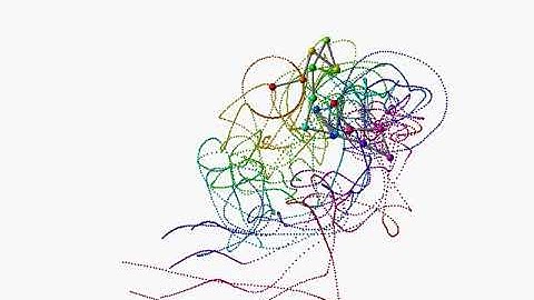Quindecuple (15) pendulum starting from vertical position / simulation / chaos