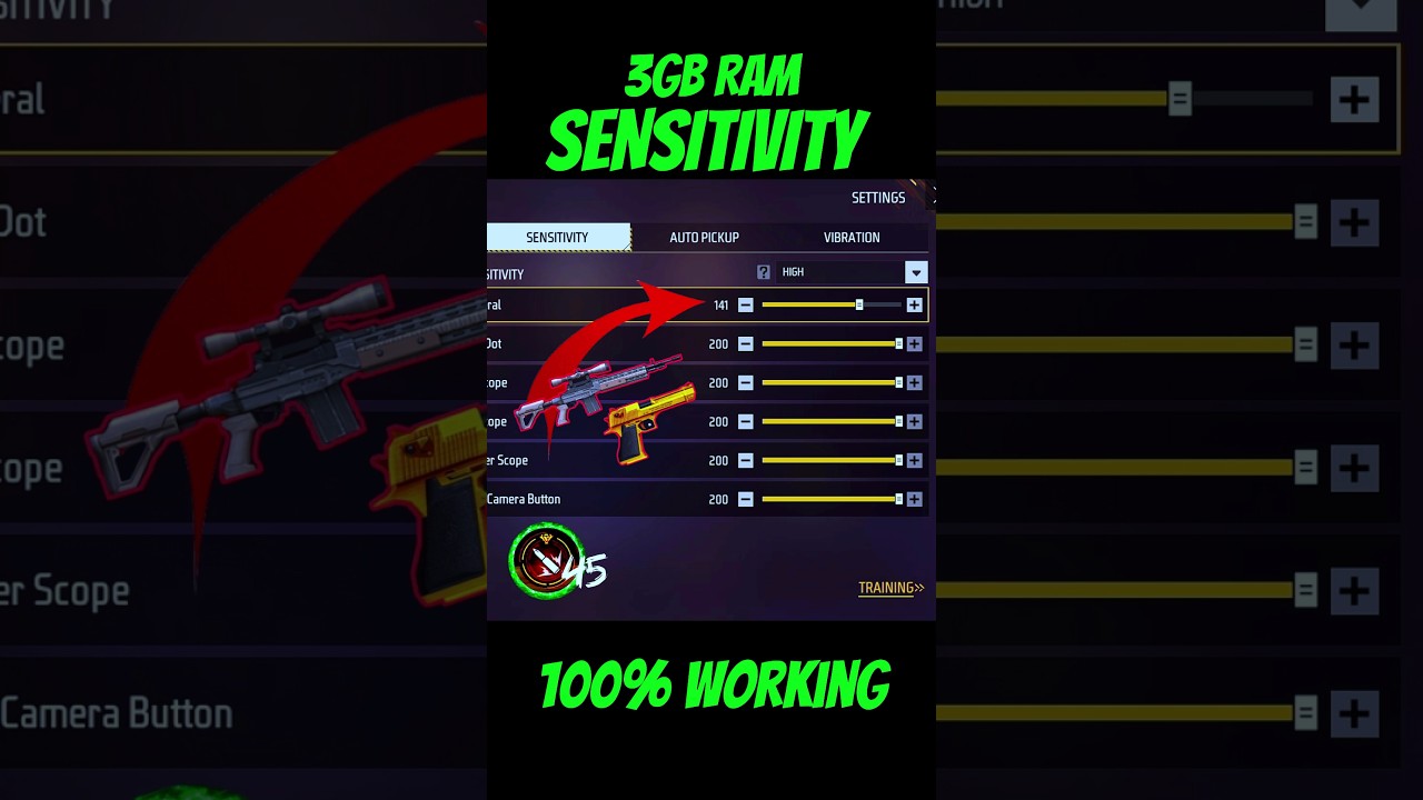 Free Fire 3gb Ram Best Sensitivity Setting || 200 Sensitivity Best Setting 2025 In Free Fire