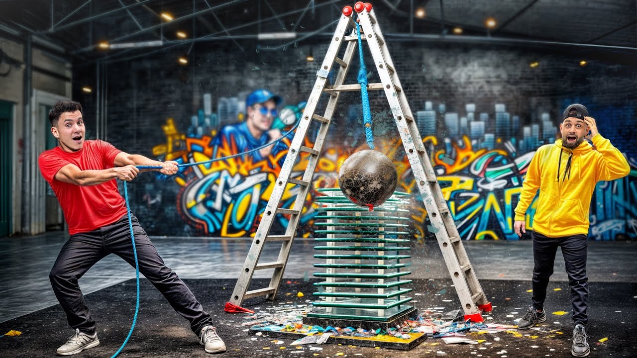 Bila De Metal VS 10 Straturi De Sticla 😱🔥 **Bila Metal Vs Metal, Lemn, Beton**