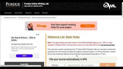 APA: Overview of Purdue