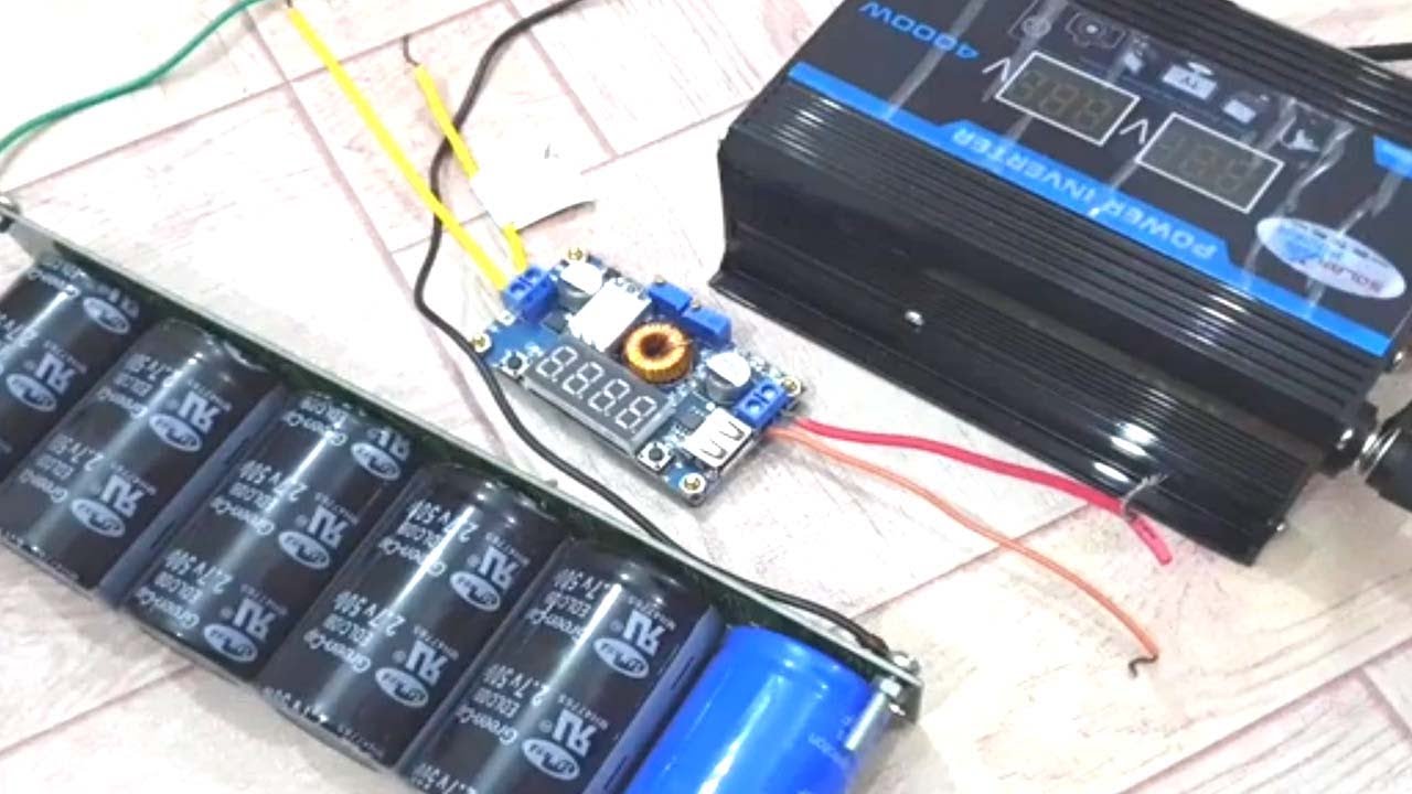 Super Capacitor Battery Bank 220v output How to make 16v to 220v with 2