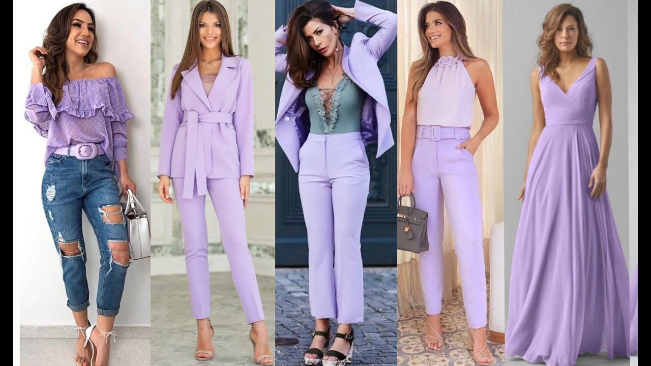 DE MODA PARA COMBINAR ROPA LAVANDA LILA /OUTFITS LOOKS EN TENDENCIAS 2021 - YouTube