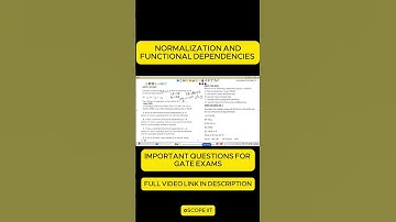 NORMALIZATION AND FUNCTIONAL DEPENDECIES QUESTIONS | DBMS SHORTS | #scopeiit  #databasemanagement