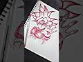 Drawing goku super saiyan easy drawing with red pen#shortvideo #dragonball #trending