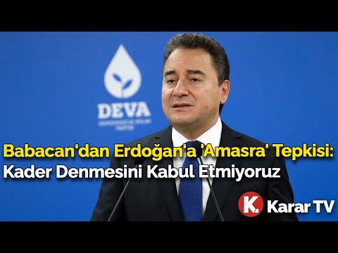 Babacan'dan Erdoğan'a 'Amasra' Tepkisi: Kader Denmesini Kabul Etmiyoruz